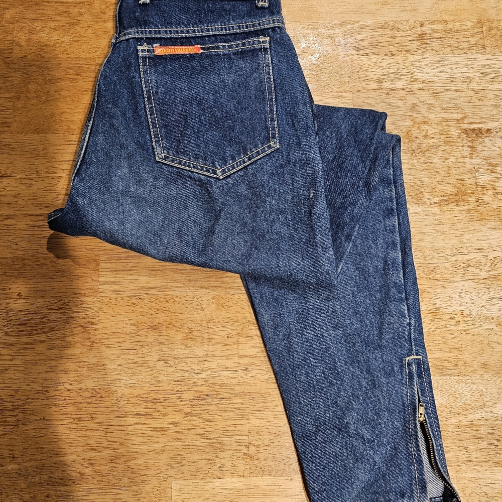 Sergio Valente Vintage Blue Denim Jeans Size 11/12 Straight Leg with Zipped Cuff
